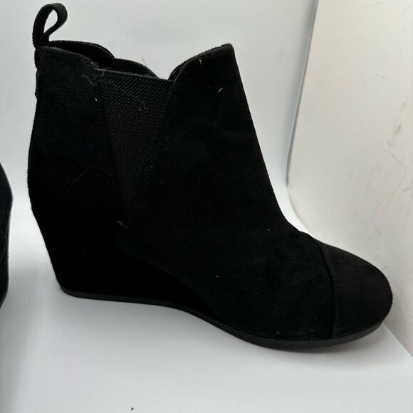 DUNES Women's Wedge Bootie 8.5 WIDE BLACK - Picture 6 of 7